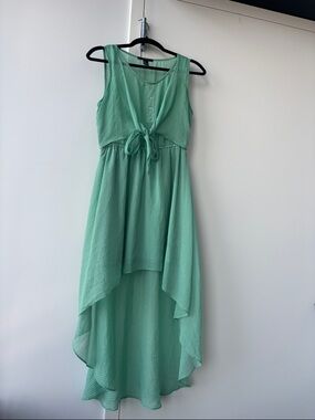 Forever 21 Mint Green Sleeveless High-Low Tie-Front Dress